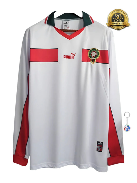 Morocco 1998 Away White Retro Jersey - Long Sleeve