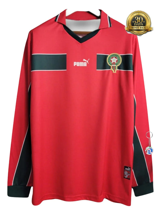 Morocco 1998 Away Red Retro Jersey - Long Sleeve