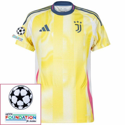 Juventus Away 2024/25 Patches UCL UEFA Foundation (Official Printing)