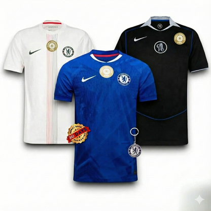 Combo Chelsea 3 Jerseys 25/26  World Champion Patch