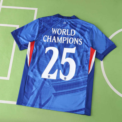 Kids Chelsea Home Kit 25/26 with World Champions 25 printing