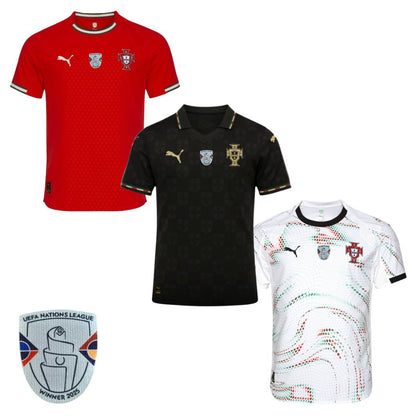 Portugal World Cup Fan Jersey Home, Away e Black Panther 2026- Kit 3 Fan Jersey